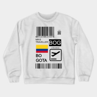 Bogota Colombia travel ticket Crewneck Sweatshirt